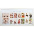Green Pollywog | Baby s First Year Frame | Collage Frame For Baby In White | 12 Month Picture Frame
