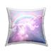 Stupell Industries Rainbow in Purple Clouds Square Decorative Printed Throw Pillow 18 x 18