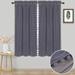 Velvet Valance for Kitchen Tier Curtains for Small Windows Room Darkening Curtains Cafe Curtains for Living Room Bedroom Bathroom 26 W x 45 L Grey