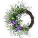 Northlight Mixed Wild Flowers and Twig Artificial Spring Wreath 24-Inch