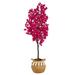 Nearly Natural 5 Artificial Bougainvillea Tree with Handmade Jute & Cotton Basket with Tassels