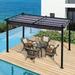 13 x 10 FT Patio Pergola Outdoor Retractable Pergola with Sun Shade Canopy Grill BBQ Gazebo for Garden Yard Pool Gray D8545