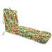 Jordan Manufacturing 74 x 22 Multicolor Floral Outdoor Chaise Lounge Cushion with Ties and Loop