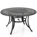 Patio Outdoor Cast Aluminium Dining Table with Umbrella Hole Round Table