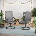 Swivel and Rocker Patio Bistro Dining Chair 2-Piece Brown