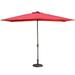 Clihome 10 x 6.5 Rectangular LED Market Patio Umbrella Red