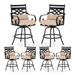 MakeYourDay Set of 2/4/6 Outdoor Patio Dining Swivel Bar Stools with Seating and Lumbar Cushions Set of 6