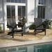 Taylor & Logan Set of 2 All-Weather Adirondack Chairs with Cupholders Gray