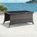 Outdoor Wicker Coffee Table Glass Top Table End Table
