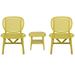 3pcs Hollow Design Patio Set All Weather Conversation Bistro Set Yellow