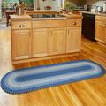 Rhody Rug Norfolk Flat-braided Indoor/ Outdoor Rug Blue Multi 7 ft x 9 ft 7 x 9 Bedroom Oval