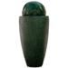 XBrand 25.6 in Tall Modern Stone Textured Round Sphere Water Fountain w/LED Lights Indoor Outdoor DÃ©cor Green