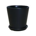 Pansy Black Ceramic Planter Set with Dish 2-pack Pansy Ceramic Planter Set with Dish 2-pack Black