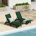 Polytrends Laguna All Weather Poly Pool Outdoor Chaise Lounge - Armless (Set of 2) Dark Green