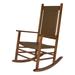Porch & Den Corvin Hybrid Rattan and Wood Outdoor Patio Rocking Chair Mocha