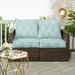 Mozaic Humble + Haute Outdura Vivaldi Indoor/Outdoor Deep Seating Loveseat Pillow and Cushion Set Vivaldi Aqua - 23.5 in x 23 in x 5 in