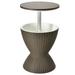 3 in 1 Cool Bar Table Beer and Wine Cooler Rattan Patio Bar Tables Brown