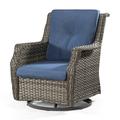 Cozywor Wicker Patio Outdoor Lounge Chair Swivel Rocking Chair (Set of 1)