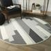 Balta Tremo Southwestern Stripe Indoor/Outdoor Area Rug Grey 5 3 Round 5 Round 8 Runner Off-White Round