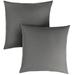 Mozaic Humble + Haute Outdura Solid Indoor/Outdoor Knife Edge Square Pillows (Set of 2) ETC Steel - 24 in (Set of 2)