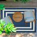 Playa Rug Paris Design 100% Eco-friendly Lightweight Plastic Outdoor Mat/Rug 5 x7 - Navy&CrÃ¨me