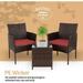 ixir Rattan 3-piece Patio Bistro Set with Cushions Red