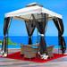 MILEMONT Outdoor Gazebo 10x10ft Garden Gazebo Tent for Parties with Netting- Double Roof Steel Structure - Ideal for Beach Trips