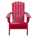 Shine Company Shine Seaside Foldable Weather Resistant HDPE Adirondack Chair Red