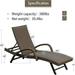 Outdoor PE Wicker Chaise Lounge with Armrest(Set of 2)