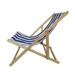 Folding Chaise Lounge Chair Wood Sling Chair Orange Stripe Navy Blue