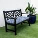 Mozaic Company Humble + Haute Blue and White Stripe Indoor/Outdoor Corded Bench Cushion 42 in x 20 in x 2 in - Nelson Commodore Blue