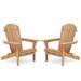 YJTONWIN Wooden Outdoor Folding Adirondack Chair Lounge Patio Chair (Set of 2)