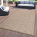 World Rug Gallery Transitional Floral Circles Textured Flat Weave Indoor/Outdoor Area Rug Brown - 5 X 7