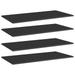 Anself 4 Piece Bookshelf Boards Chipboard Replacement Panels Storage Units Organizer Display Shelves High Gloss Black for Bookcase Storage Cabinet 31.5 x 11.8 x 0.6 Inches (W x D x H)