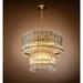 AloaDecor 10-Light Glam And Modern Antique Gold Two-Tiered Handmade Glass Shade Chandelier 22 Classic Lighting Fixture