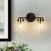 Savonnerie Modern Black Gold 1/2/3/4-Light Linear Bathroom Vanity Light Glass Wall Sconce 2-Light