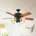 EILEEN GRAYS LLC. 52 Traditional Reversible Wood 5-blade Ceiling Fan with Lights and Pull Chain