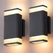 UP Down Integrated Square outdoor Lights 10W Warm White Aluminum IP66 Waterproof LED Wall Lamp Black 2 Pack - N/A
