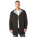 Men's Big & Tall Reversible fleece nylon jacket by KingSize in Black Gunmetal (Size 6XL)