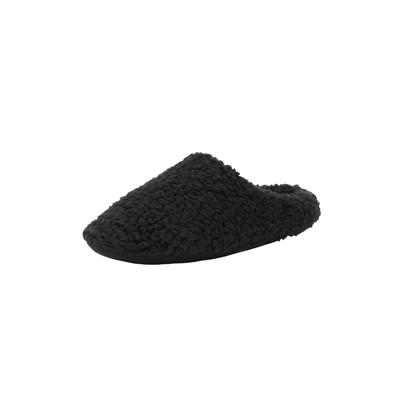 Men's Big & Tall Sherpa Slippers by KingSize in Black (Size 11 W)