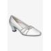 Women's Cristiny Pump by Easy Street in Silver Satin (Size 7 M)
