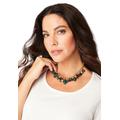 Plus Size Women's Goldtone and Gemstone Necklace by Accessories For All in Gold