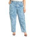 Plus Size Women's Printed Cargo Jean by ELOQUII in Set Sail (Size 16)