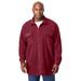 Men's Big & Tall Microfleece shirtjacket by KingSize in Rich Burgundy (Size 7XL)