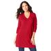 Plus Size Women's CashMORE Collection V-Neck Sweater by Roaman's in Classic Red (Size 42/44)