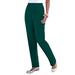 Plus Size Women's Straight-Leg Soft Knit Pant by Roaman's in Emerald Green (Size 6X) Pull On Elastic Waist