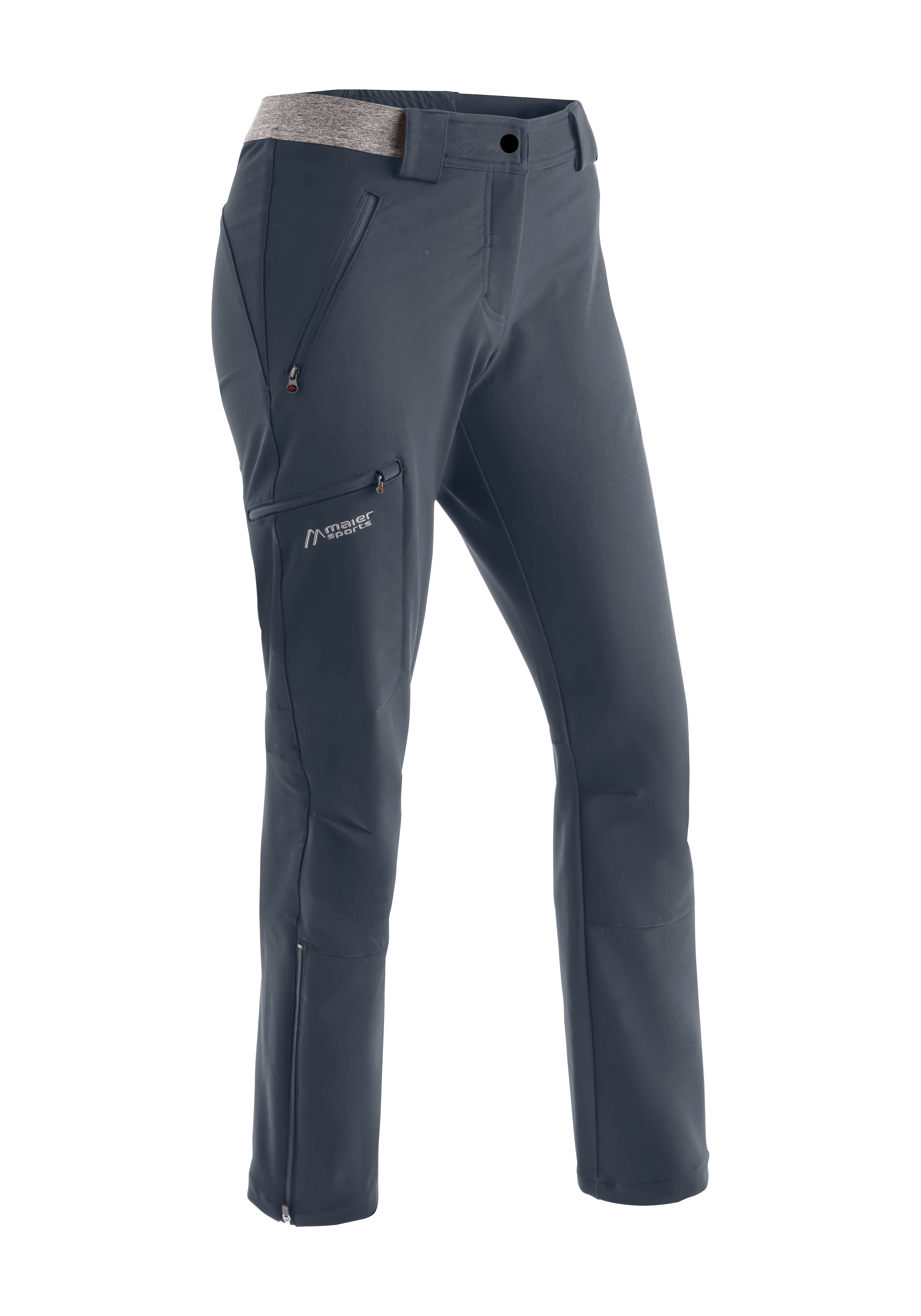 Funktionshose MAIER SPORTS "Norit winter W", Damen, Gr. 18, Kurzgrößen, blau (graublau), 47% Polyamid, 45% Polyester, 8% Elasthan, Hosen, Damen Winter Trekkinghose, atmungsaktive Outdoorhose, Regular Fit Image