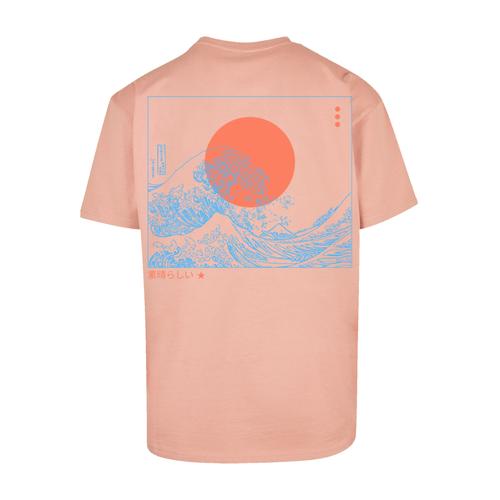„T-Shirt F4NT4STIC „“PLUS SIZE Kanagawa Welle““ Gr. L, gelb (amber) Herren Shirts T-Shirts Print“