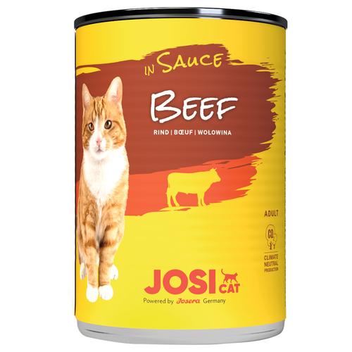 12x 415g JosiCat in Soße Rind Katzenfutter nass