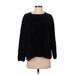 Style&Co Pullover Sweater: Black Color Block Tops - Women's Size Small